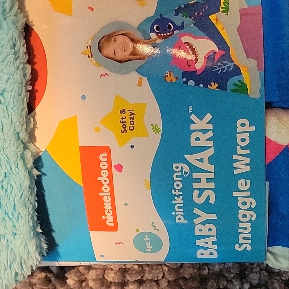 Baby Shark Snuggle Wrap 29 in X 55 in with hood
